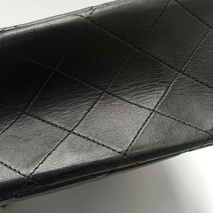 Chanel Classic Flap Maxi 2009 Black Lambskin Leather Single Flap with Gold Hardware