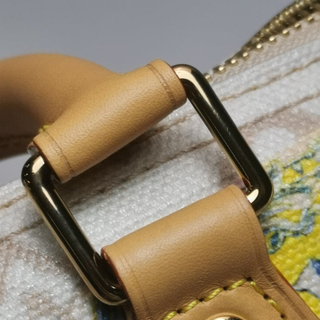 Louis Vuitton Speedy 30 Bandouliere Monogram Hotel Labels White Multicolor
