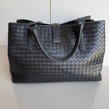 Bottega Veneta Roma Large Intrecciato Nappa Leather Black 35cm