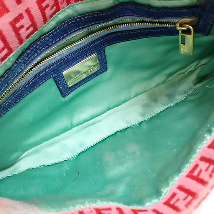 Sold Fendi Baguette Pink Zucchino with Knit Flower Embroidery