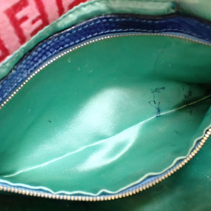 Sold Fendi Baguette Pink Zucchino with Knit Flower Embroidery