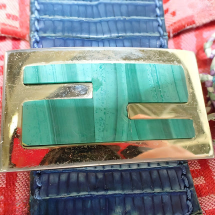 Sold Fendi Baguette Pink Zucchino with Knit Flower Embroidery