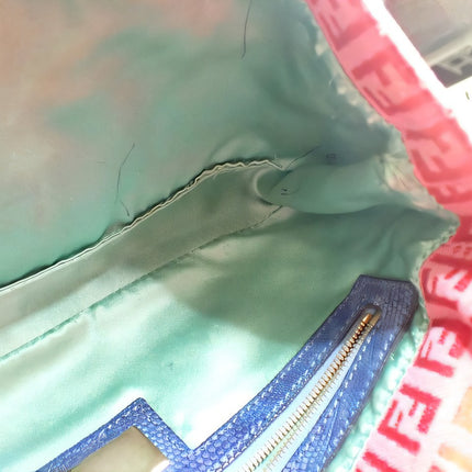 Sold Fendi Baguette Pink Zucchino with Knit Flower Embroidery