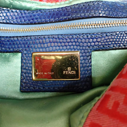 Sold Fendi Baguette Pink Zucchino with Knit Flower Embroidery