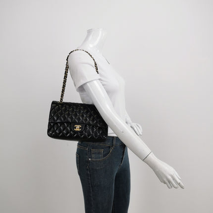 Chanel Classic Flap Vintage Medium Black Lambskin Leather Gold Hardware 2009-2010