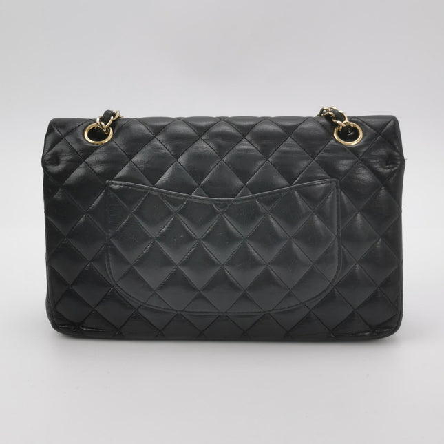 Chanel Classic Flap Vintage Medium Black Lambskin Leather Gold Hardware 2009-2010