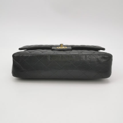 Chanel Classic Flap Vintage Medium Black Lambskin Leather Gold Hardware 2009-2010