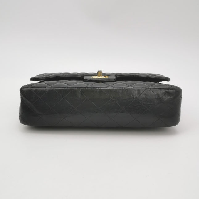 Chanel Classic Flap Vintage Medium Black Lambskin Leather Gold Hardware 2009-2010