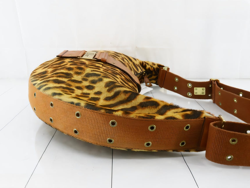Sold Dior Street Chic Hobo Leopard Print Pony-hair Calfskin
