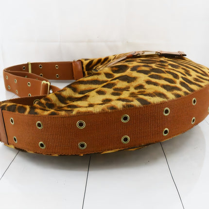 Sold Dior Street Chic Hobo Leopard Print Pony-hair Calfskin