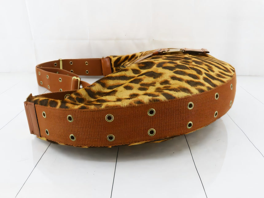Sold Dior Street Chic Hobo Leopard Print Pony-hair Calfskin