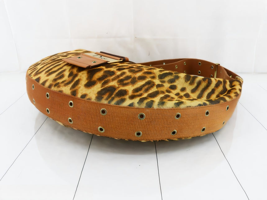 Sold Dior Street Chic Hobo Leopard Print Pony-hair Calfskin