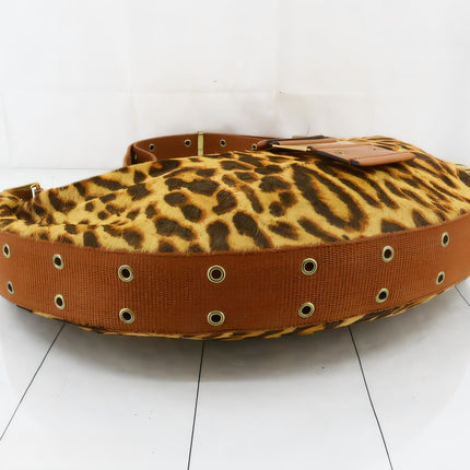 Sold Dior Street Chic Hobo Leopard Print Pony-hair Calfskin