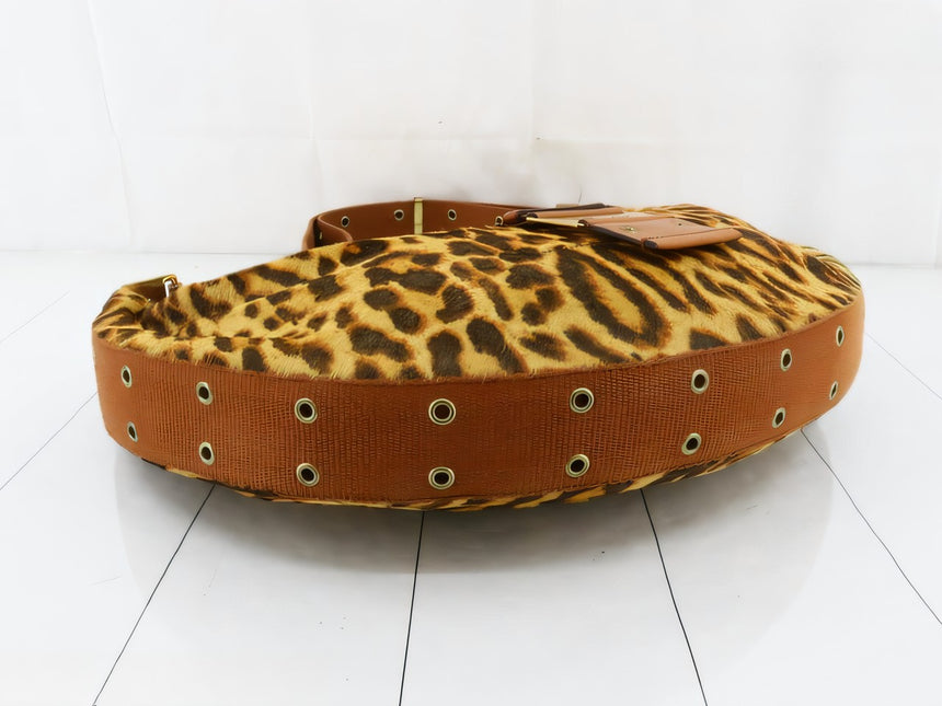 Sold Dior Street Chic Hobo Leopard Print Pony-hair Calfskin