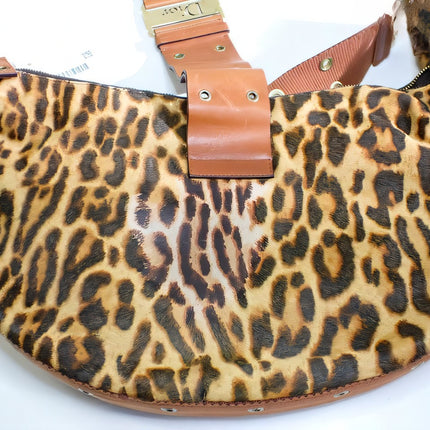 Sold Dior Street Chic Hobo Leopard Print Pony-hair Calfskin