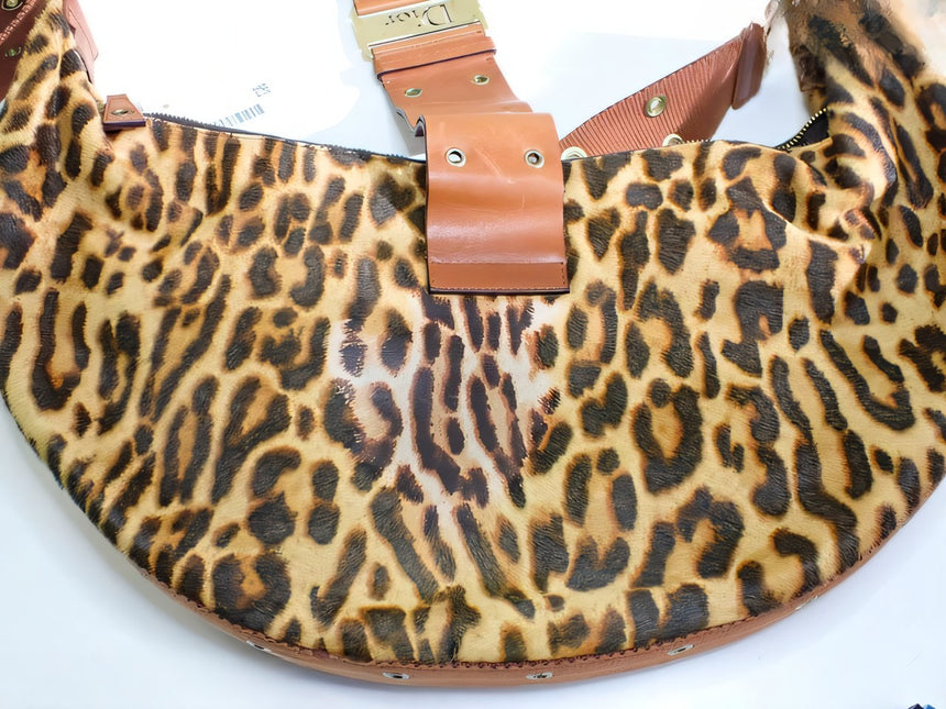 Sold Dior Street Chic Hobo Leopard Print Pony-hair Calfskin