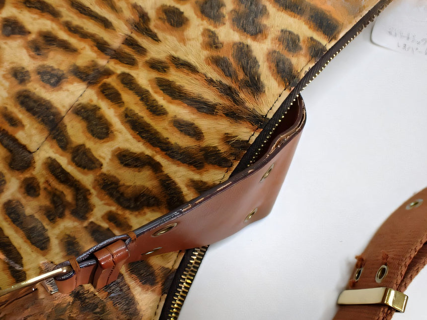 Sold Dior Street Chic Hobo Leopard Print Pony-hair Calfskin