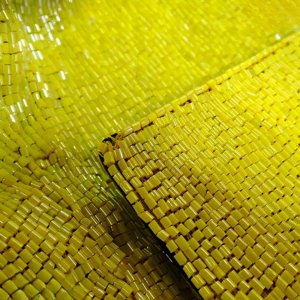 Sold Fendi Mamma Baguette Lemon Yellow Beaded Shoulder Bag