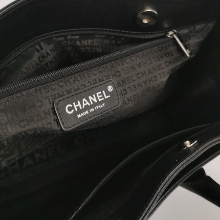 Chanel Cerf Executive East West Black Caviar Leather Handbag