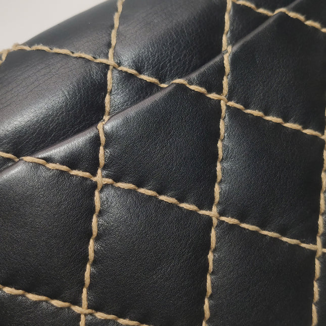 Chanel Wild Stitch Flap Black Leather with Stitching Detail 2000-2002