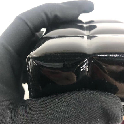 Chanel Vintage Black Patent Leather Micro Quilt Cube Wristlet Bag, 2002-2003