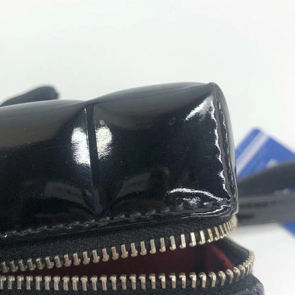 Chanel Vintage Black Patent Leather Micro Quilt Cube Wristlet Bag, 2002-2003