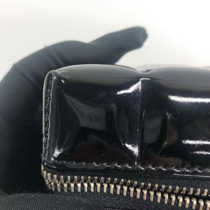 Chanel Vintage Black Patent Leather Micro Quilt Cube Wristlet Bag, 2002-2003