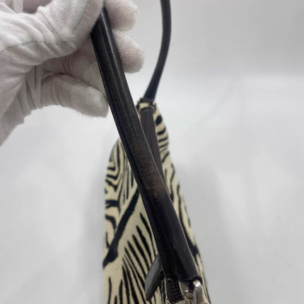 Prada Zebra Print Ponyhair Calfskin Leather Shoulder Bag