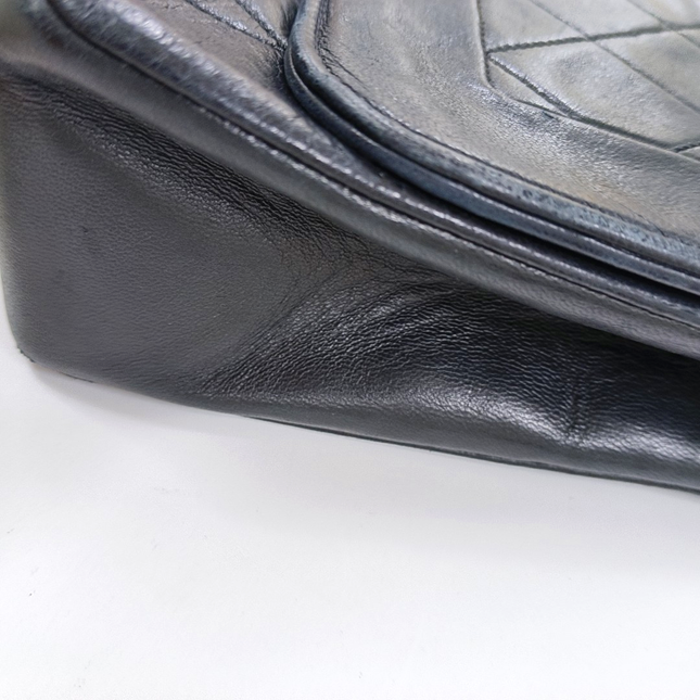 Chanel Diana CC Flap Bag Medium Vintage Black Lambskin Leather with 24k Gold HW, 1989-1991