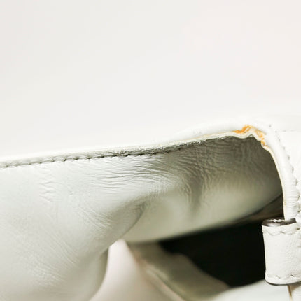 Fendi Baguette White Lambskin Leather Crossbody Bag Medium