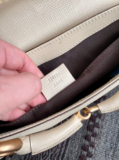 Sold Gucci Horsebit 1955 Large White Leather Shoulder Bag