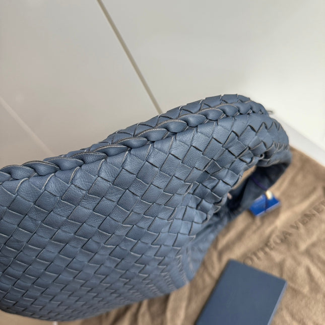 Sold Bottega Veneta Hobo Bag Lambskin leather Greyish Misty Blue Medium 40cm