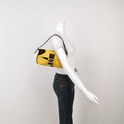 Sold Fendi Baguette Pony hair in cow print yellow