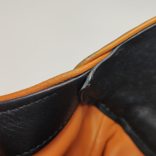 Gucci Jackie 1961 Medium Black Suede Leather with Orange Trimming Bag