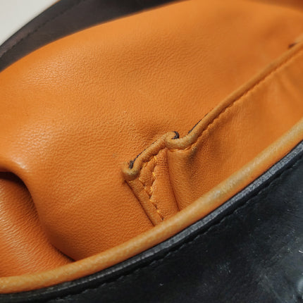 Gucci Jackie 1961 Medium Black Suede Leather with Orange Trimming Bag