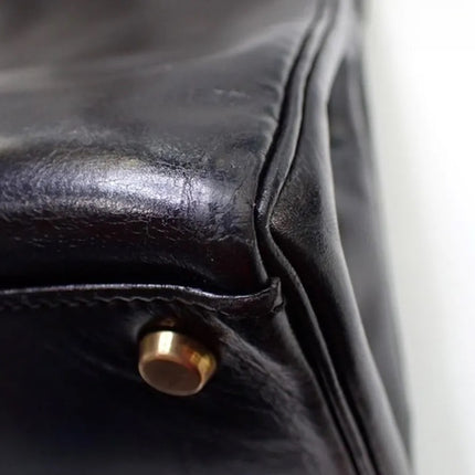 Hermes Kelly 32 Retourne Black Box Leather Gold HW 1987