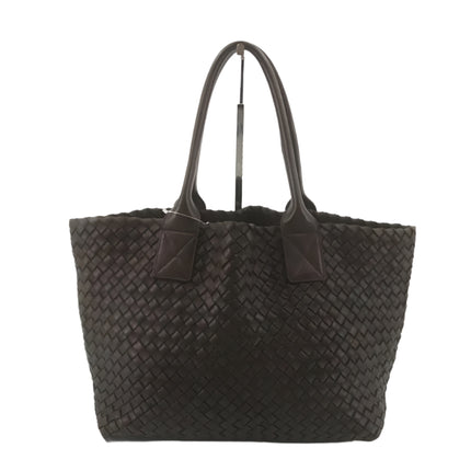 Bottega Veneta Cabat Small Dark Chocolate Brown Intreccio Leather Tote Bag-Luxbags
