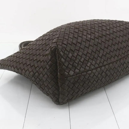 Bottega Veneta Cabat Small Dark Chocolate Brown Intreccio Leather Tote Bag
