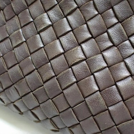 Bottega Veneta Cabat Small Dark Chocolate Brown Intreccio Leather Tote Bag