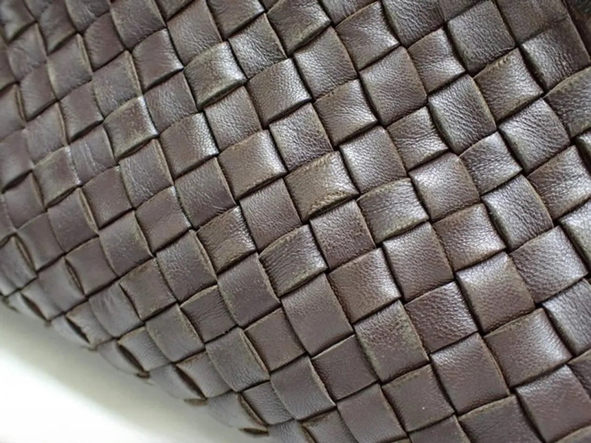 Bottega Veneta Cabat Small Dark Chocolate Brown Intreccio Leather Tote Bag