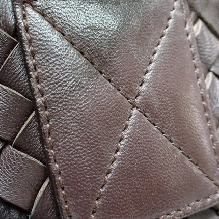 Bottega Veneta Cabat Small Dark Chocolate Brown Intreccio Leather Tote Bag