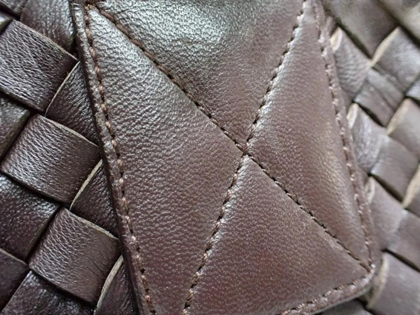 Bottega Veneta Cabat Small Dark Chocolate Brown Intreccio Leather Tote Bag
