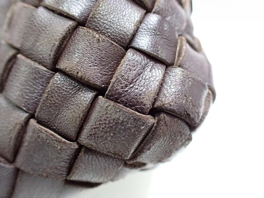 Bottega Veneta Cabat Small Dark Chocolate Brown Intreccio Leather Tote Bag