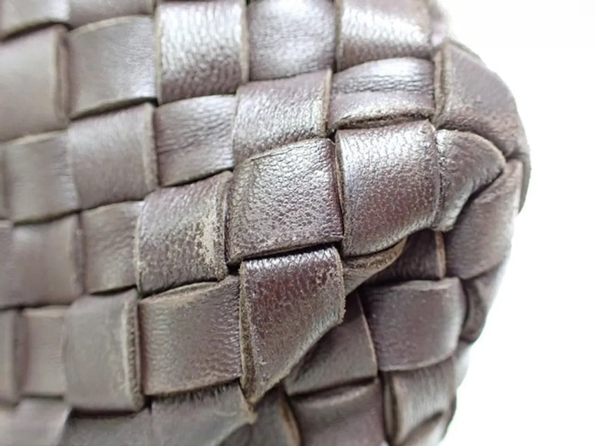 Bottega Veneta Cabat Small Dark Chocolate Brown Intreccio Leather Tote Bag