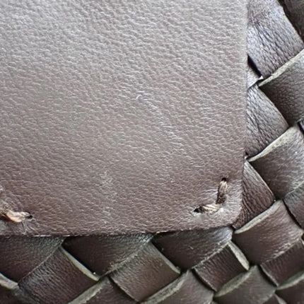 Bottega Veneta Cabat Small Dark Chocolate Brown Intreccio Leather Tote Bag