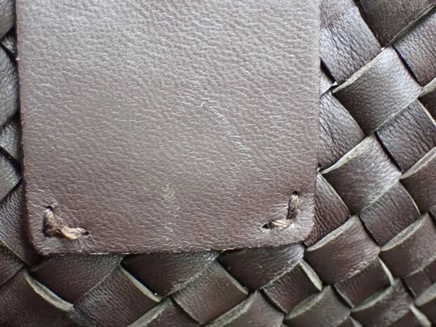 Bottega Veneta Cabat Small Dark Chocolate Brown Intreccio Leather Tote Bag