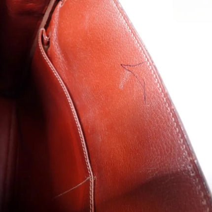 Hermes Kelly 35 Vintage Brown Box Calfskin Leather Gold Hardware 1995 With Strap Lock Key n Clochette