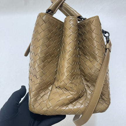 Bottega Veneta Roma Intrecciato Nappa Leather Beige Light Brown Small 30cm
