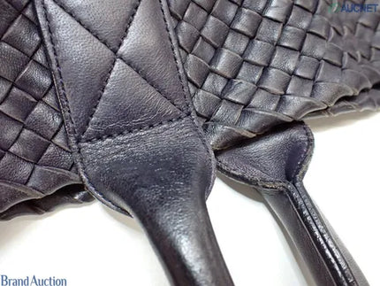Bottega Veneta Cabat MM Intreccio Leather Tote Bag Navy 40cm