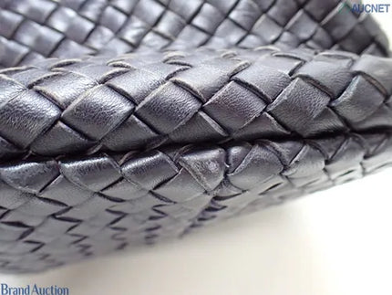 Bottega Veneta Cabat MM Intreccio Leather Tote Bag Navy 40cm